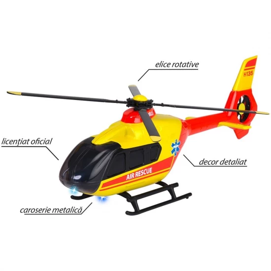 Elicopter de salvare Majorette Airbus H135 cu lumini si sunete Elicopter de salvare Majorette Airbus H135 cu lumini si sunete