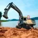 Excavator Dickie Toys Volvo Mining Excavator 60 cm cu telecomanda, lumini si sunete gri Excavator Dickie Toys Volvo Mining Excavator 60 cm cu telecomanda, lumini si sunete gri