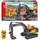 Excavator Dickie Toys Volvo Mining Excavator 60 cm cu telecomanda, lumini si sunete gri Excavator Dickie Toys Volvo Mining Excavator 60 cm cu telecomanda, lumini si sunete gri