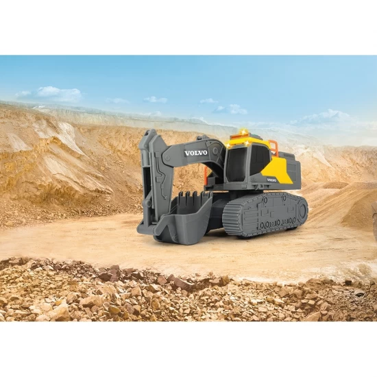 Excavator Dickie Toys Volvo Tracked Excavator 23 cm cu lumini si sunete Excavator Dickie Toys Volvo Tracked Excavator 23 cm cu lumini si sunete