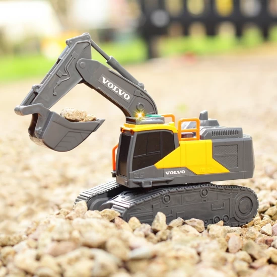 Excavator Dickie Toys Volvo Tracked Excavator 23 cm cu lumini si sunete Excavator Dickie Toys Volvo Tracked Excavator 23 cm cu lumini si sunete