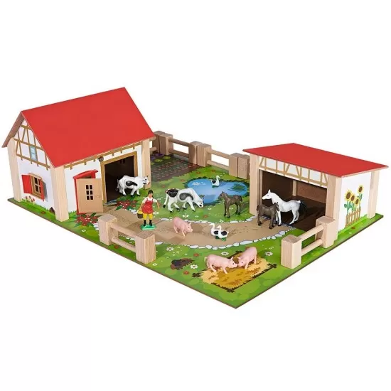 Ferma din lemn Eichhorn 51x36x17 cm cu accesorii Ferma din lemn Eichhorn 51x36x17 cm cu accesorii