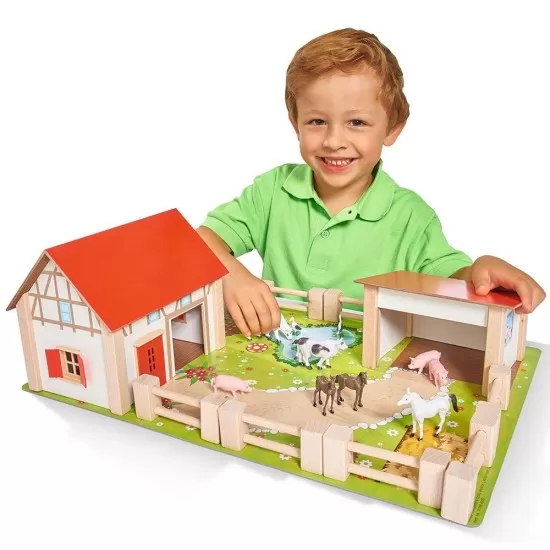 Ferma din lemn Eichhorn 51x36x17 cm cu accesorii Ferma din lemn Eichhorn 51x36x17 cm cu accesorii