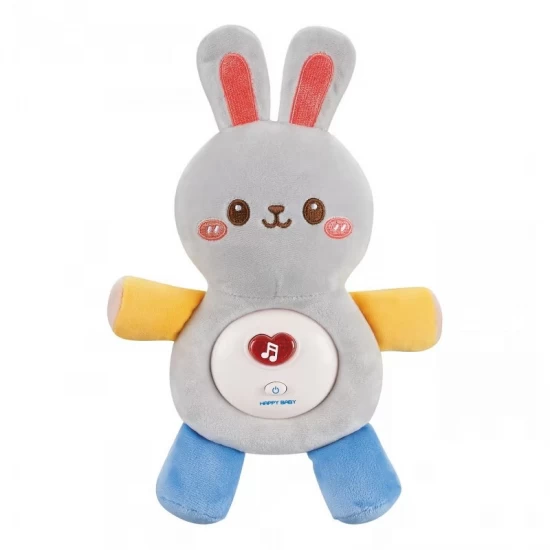 Jucarie de plus iepuras pentru bebelusi Chipolino cu lumini si melodii grey Jucarie de plus iepuras pentru bebelusi Chipolino cu lumini si melodii grey