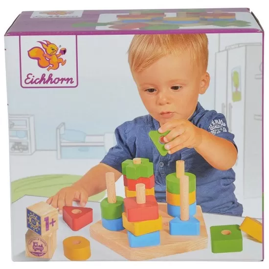 Jucarie educativa din lemn Eichhorn Stacking Toy
