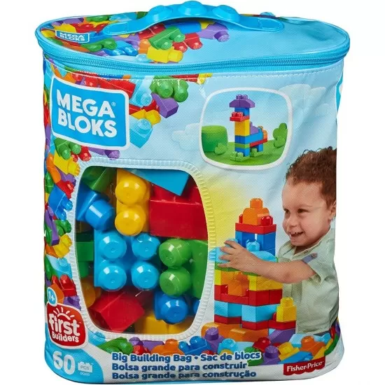 Cuburi de construit Fisher-Price Mega Blocks 60 piese Cuburi de construit Fisher-Price Mega Blocks 60 piese
