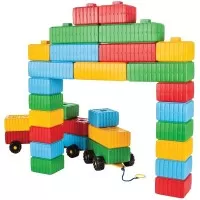Set cuburi de construit Brick Blocks and Car Pilsan 43 piese
