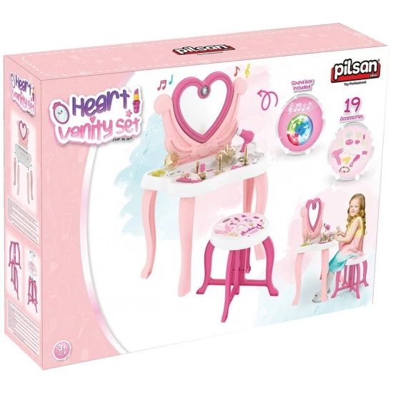 Jucarie Pilsan Masuta de machiaj Hearth Pink Jucarie Pilsan Masuta de machiaj Hearth Pink