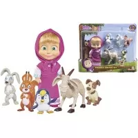 Papusa Masha cu 5 figurine animalute