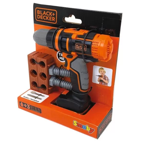 Jucarie Smoby Bormasina mecanica Black & Decker cu accesorii Jucarie Smoby Bormasina mecanica Black & Decker cu accesorii