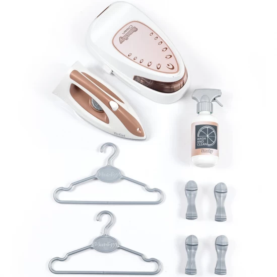 Jucarie Smoby Masa si fier de calcat Tefal Ironing Board + Stream Iron cu 9 accesorii