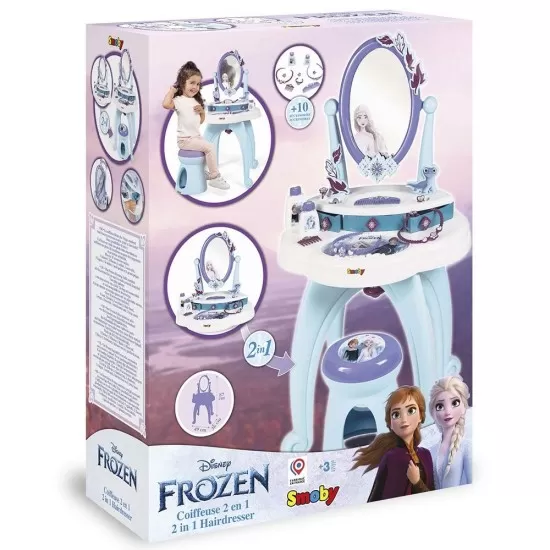 Masuta de machiaj pentru fetite Frozen Hairdresser 2 in 1 Smoby