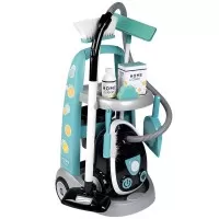Set curatenie cu troller si aspirator electronic negru Smoby