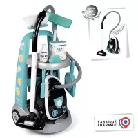 Set curatenie cu troller si aspirator electronic negru Smoby