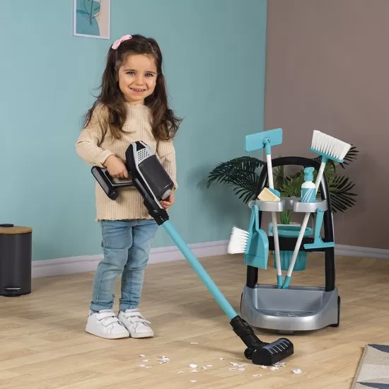 Jucarie Smoby set curatenie cu troller si aspirator electronic Rowenta negru Jucarie Smoby set curatenie cu troller si aspirator electronic Rowenta negru