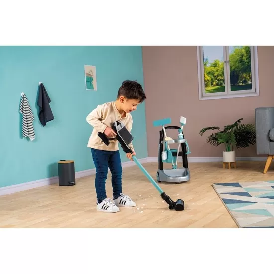 Jucarie Smoby set curatenie cu troller si aspirator electronic Rowenta negru Jucarie Smoby set curatenie cu troller si aspirator electronic Rowenta negru