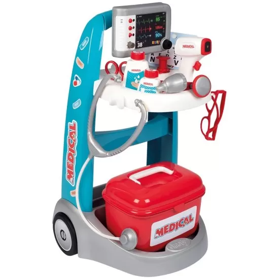 Set de joaca doctor cu carucior si accesorii Smoby Set de joaca doctor cu carucior si accesorii Smoby