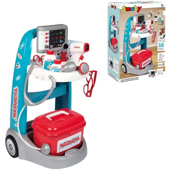 Set de joaca doctor cu carucior si accesorii Smoby Set de joaca doctor cu carucior si accesorii Smoby