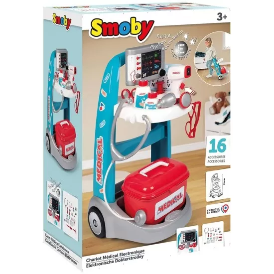 Set de joaca doctor cu carucior si accesorii Smoby Set de joaca doctor cu carucior si accesorii Smoby