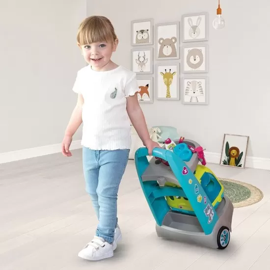 Set de joaca veterinar cu carucior si pisica Smoby Set de joaca veterinar cu carucior si pisica Smoby