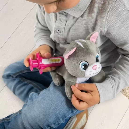 Set de joaca veterinar cu carucior si pisica Smoby Set de joaca veterinar cu carucior si pisica Smoby