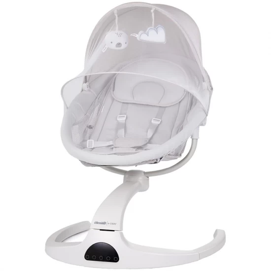 Leagan electric bebelusi cu 5 viteze de leganare, melodii si conectare Bluetooth Chipolino E-Sway Granite