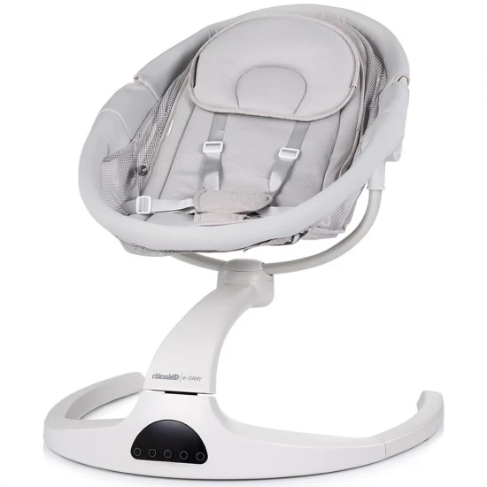 Leagan electric bebelusi cu 5 viteze de leganare, melodii si conectare Bluetooth Chipolino E-Sway Granite