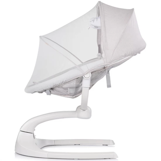 Leagan electric bebelusi cu 5 viteze de leganare, melodii si conectare Bluetooth Chipolino E-Sway Granite