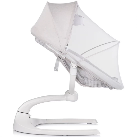 Leagan electric bebelusi cu 5 viteze de leganare, melodii si conectare Bluetooth Chipolino E-Sway Granite