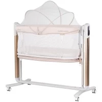 Leagan electric si patut pentru copii Chipolino Ultima cu laterala culisanta Beige