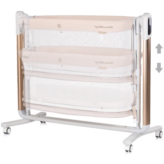 Leagan electric si patut pentru copii Chipolino Ultima cu laterala culisanta Beige