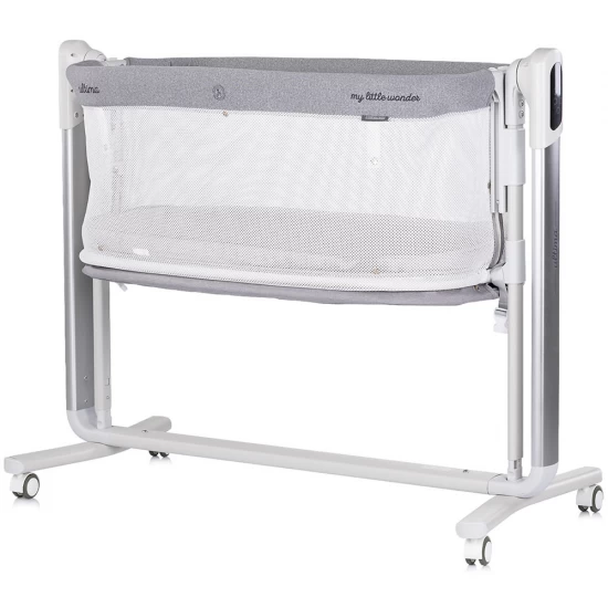 Leagan electric si patut pentru copii Chipolino Ultima cu laterala culisanta Grey