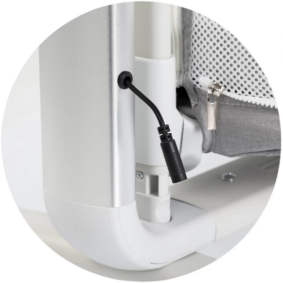 Leagan electric si patut pentru copii Chipolino Ultima cu laterala culisanta Grey