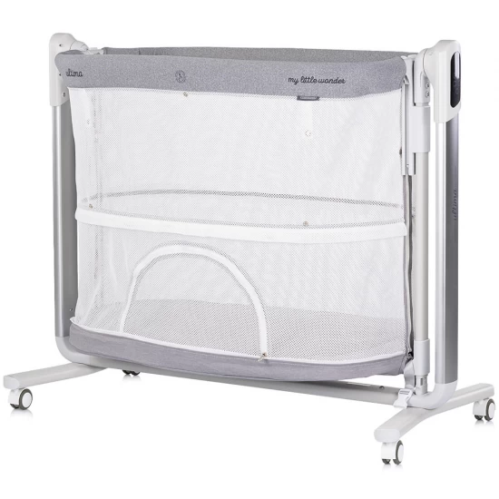 Leagan electric si patut pentru copii Chipolino Ultima cu laterala culisanta Grey