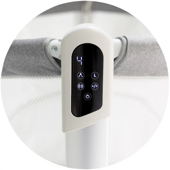 Leagan electric si patut pentru copii Chipolino Ultima cu laterala culisanta Grey