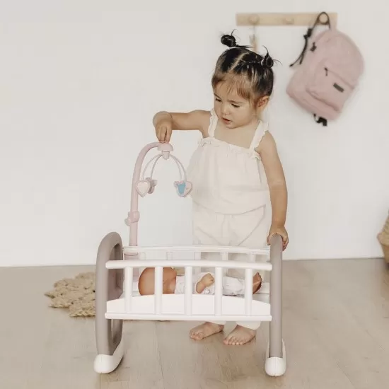 Leagan pentru papusa Smoby Baby Nurse maro cu carusel Leagan pentru papusa Smoby Baby Nurse maro cu carusel