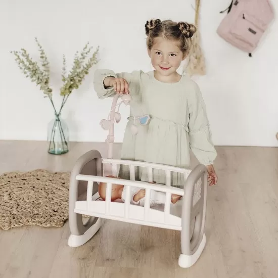 Leagan pentru papusa Smoby Baby Nurse maro cu carusel Leagan pentru papusa Smoby Baby Nurse maro cu carusel