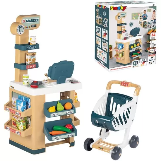 Magazin pentru copii Smoby Market cu 34 accesorii Magazin pentru copii Smoby Market cu 34 accesorii