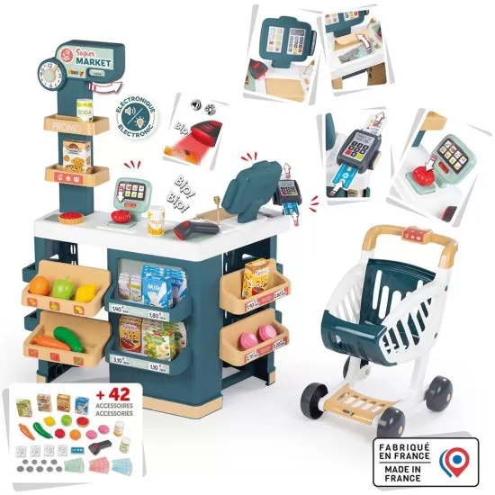Magazin pentru copii Smoby Super Market cu 42 accesorii Magazin pentru copii Smoby Super Market cu 42 accesorii