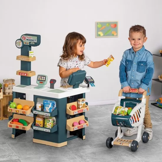 Magazin pentru copii Smoby Super Market cu 42 accesorii Magazin pentru copii Smoby Super Market cu 42 accesorii
