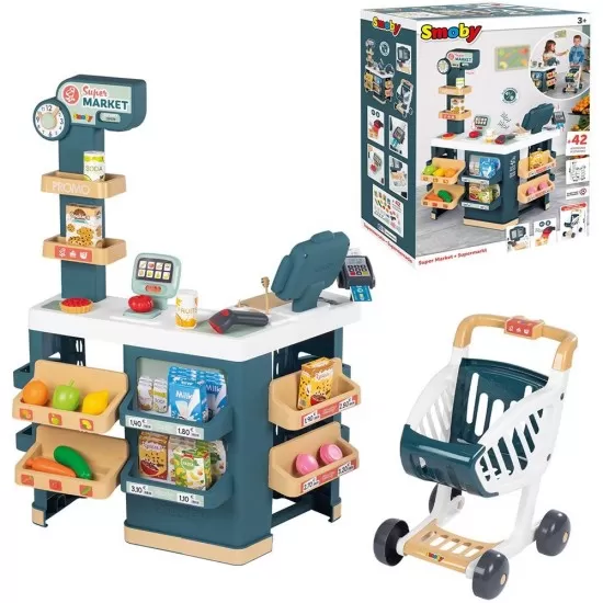 Magazin pentru copii Smoby Super Market cu 42 accesorii Magazin pentru copii Smoby Super Market cu 42 accesorii