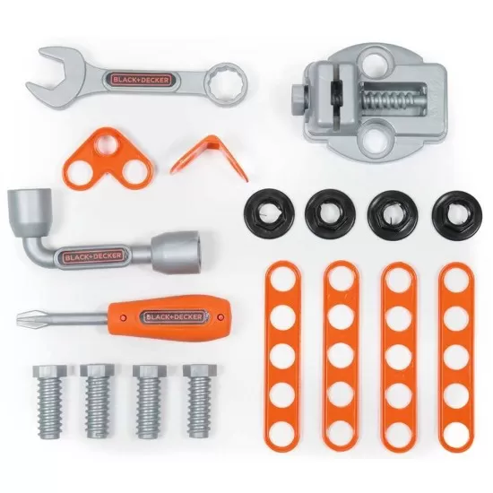 Masa de lucru Smoby Black & Decker 3 in 1 cu trusa de accesorii Masa de lucru Smoby Black & Decker 3 in 1 cu trusa de accesorii