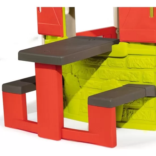 Masa de picnic cu doua banci Smoby pentru casuta Jura Lodge Masa de picnic cu doua banci Smoby pentru casuta Jura Lodge
