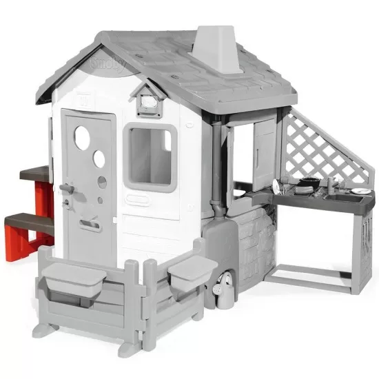 Masa de picnic cu doua banci Smoby pentru casuta Jura Lodge Masa de picnic cu doua banci Smoby pentru casuta Jura Lodge