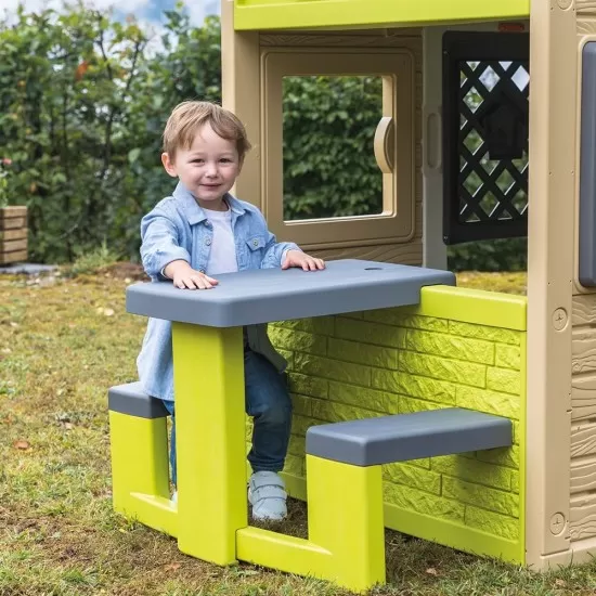 Masa de picnic cu doua banci pentru casuta de joaca Smoby