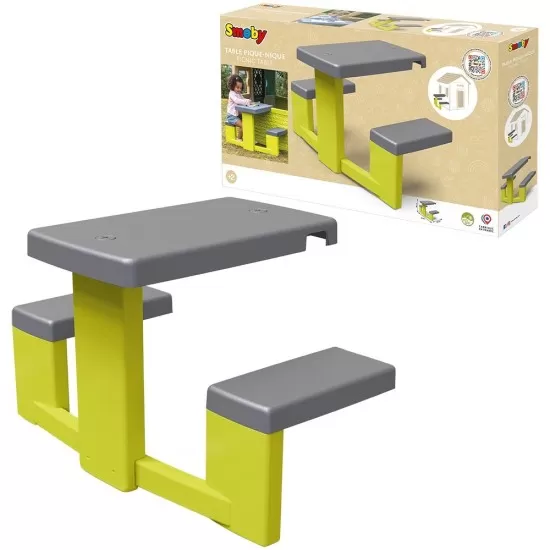 Masa de picnic cu doua banci pentru casuta de joaca Smoby