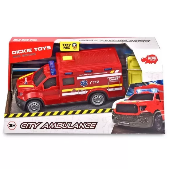 Masina ambulanta Dickie Toys City Ambulance SMURD cu accesorii Masina ambulanta Dickie Toys City Ambulance SMURD cu accesorii