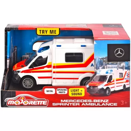 Masina ambulanta Majorette Mercedes-Benz Splinter cu lumini si sunete Masina ambulanta Majorette Mercedes-Benz Splinter cu lumini si sunete