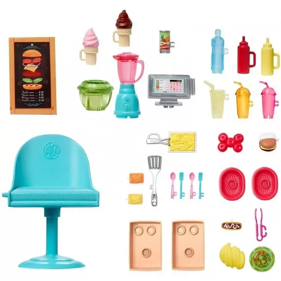 Masina Barbie Rulota cu mancare si accesorii Masina Barbie Rulota cu mancare si accesorii