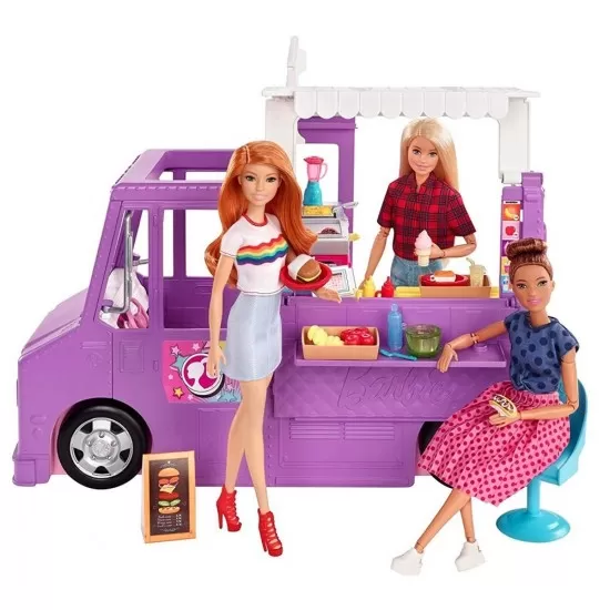 Masina Barbie Rulota cu mancare si accesorii Masina Barbie Rulota cu mancare si accesorii